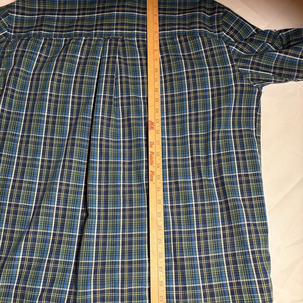 Chaps Shirt Men's 2XL Long Sleeve Button Down Stretch Easy Care Green Plaid - Picture 8 of 12